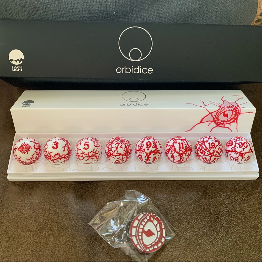Orbidice Red and White Dice Set